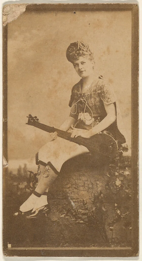 Actress with mandolin, from the Actresses series (N668) — Unknown