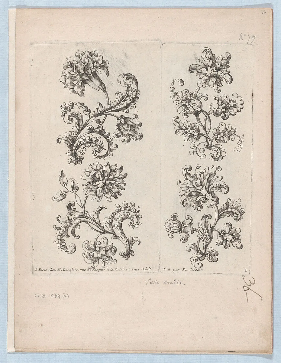 Series of Small Flower Motifs, Plate 1 — Paul Androuet Ducerceau|Nicolas Langlois