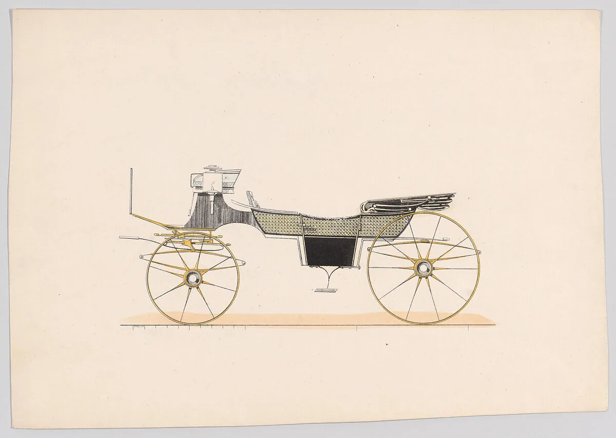Design for Vis-A-Vis/Sociable Carriage — Anonymous, French, 19th century