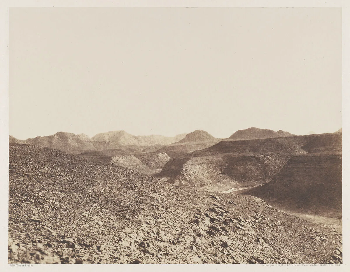 Nubie, Environs d'Ibrîm, Chaine Arabique - Vue d'un Ravin — Félix Teynard