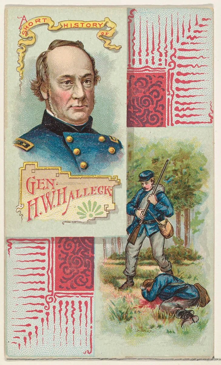A Short History: General Henry W. Halleck, from the Histories of Generals series (N114) issued by W. Duke, Sons & Co. to promote Honest Long Cut Smoking and Chewing Tobacco — W. Duke, Sons & Co.|Knapp & Company