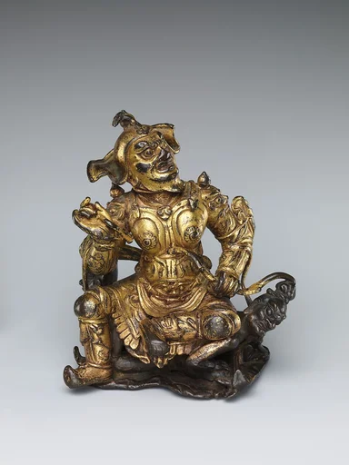 大理國(十一至十二世紀) 青銅鎏金東方 持國天王像|Guardian Protector of the East (Dongfang chiguo tianwang)
