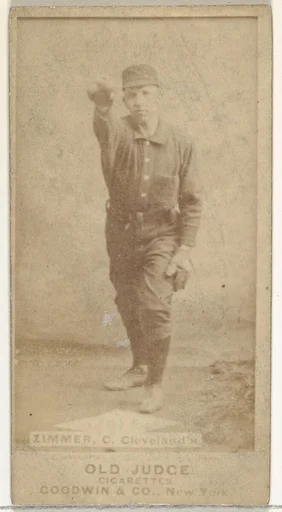 Charles Louis "Chief" Zimmer, Catcher, Cleveland, from the Old Judge series (N172) for Old Judge Cigarettes