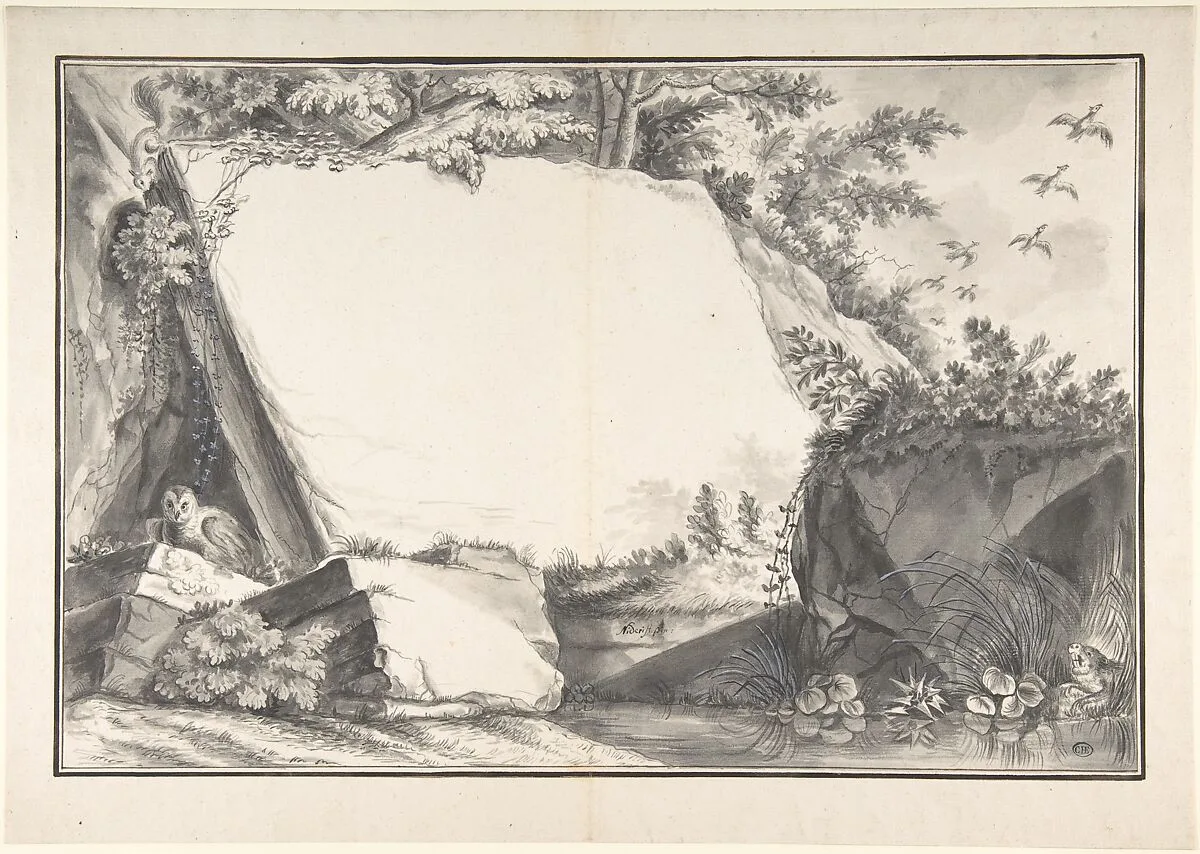 Design for a Title Page(?): Rocks and Animals — Joseph Martin Nideröst