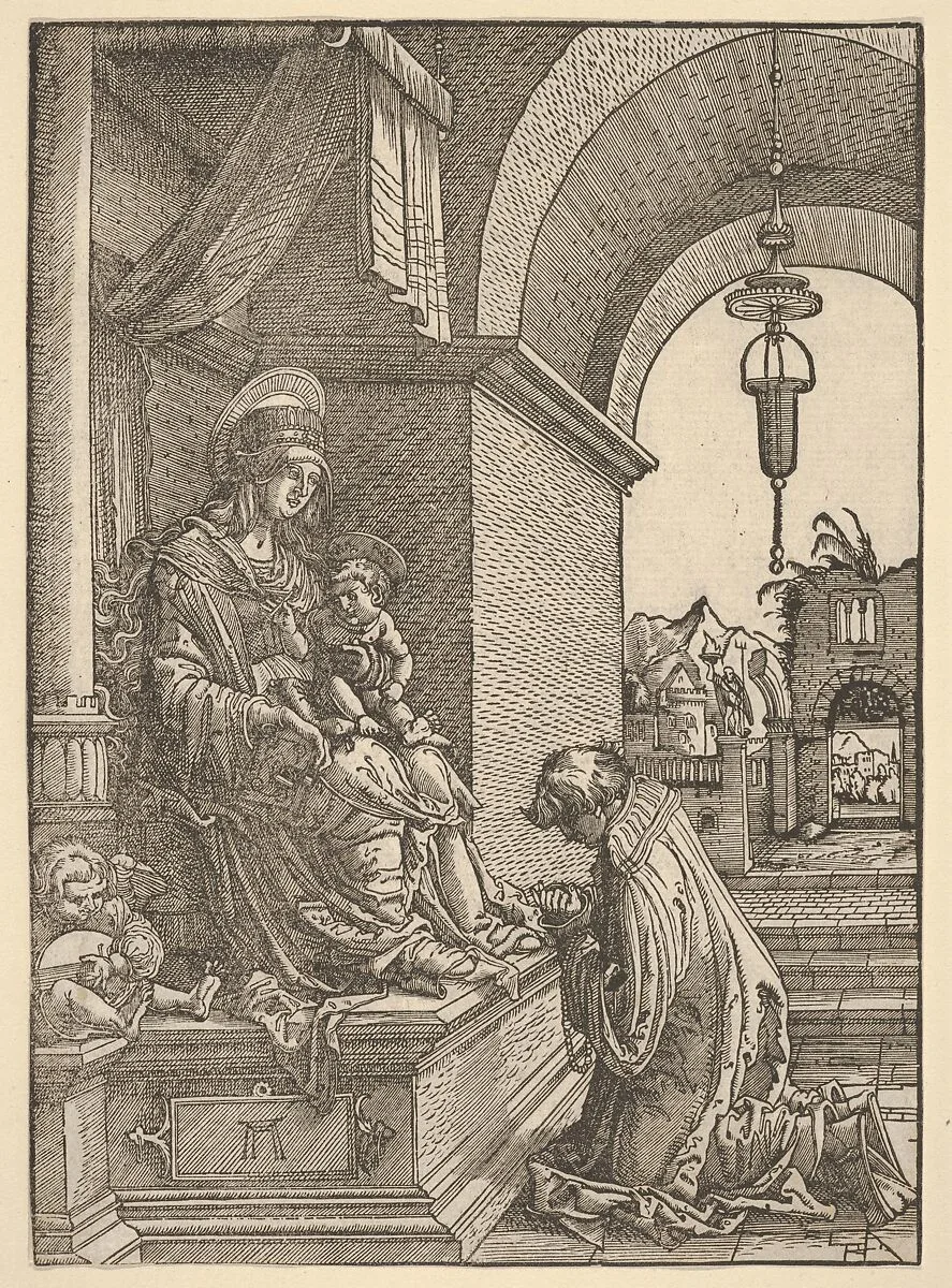 A Cleric Kneeling Before the Virgin and Christ Child — Albrecht Altdorfer