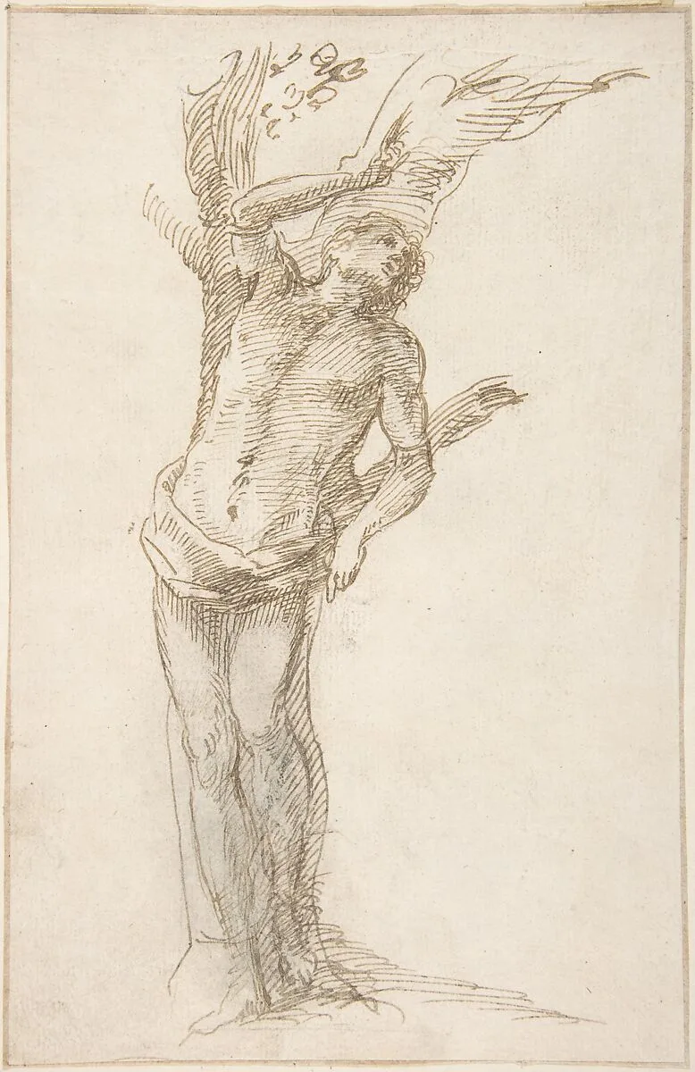 Saint Sebastian (?) Tied to a Tree — Anonymous, Spanish, School of Seville, 17th century|Pedro Duque Cornejo