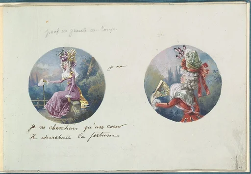 Two Costume Designs or Portrait Types
