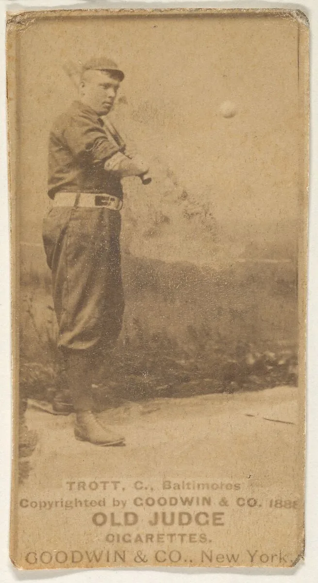 Trott, Catcher, Baltimore Orioles, from the Old Judge series (N172) for Old Judge Cigarettes — Goodwin & Company