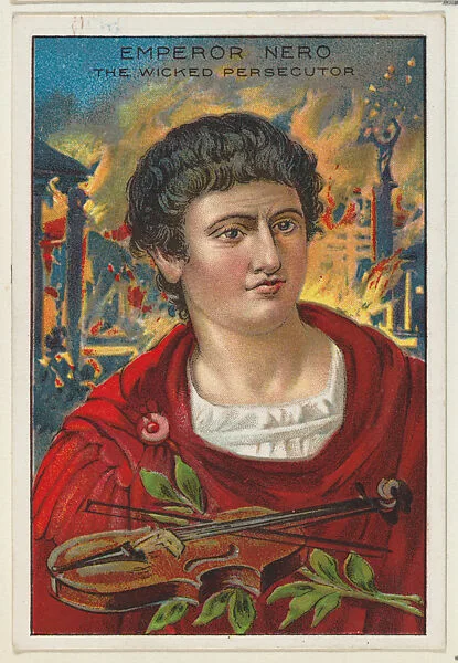Emperor Nero, The Wicked Persecutor, from the "Heroes of History" series (T68), issued with Miners Extra Smoking Tobacco, Natural Leaf Scrap, and Royal Bengals Little Cigars — Emperor Nero|Royal Bengals Little Cigars
