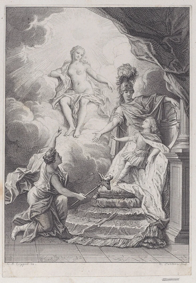 Frontispiece for Houdard de la Motte, Fables Nouvelles — Charles Antoine Coypel|Nicolas Henry Tardieu