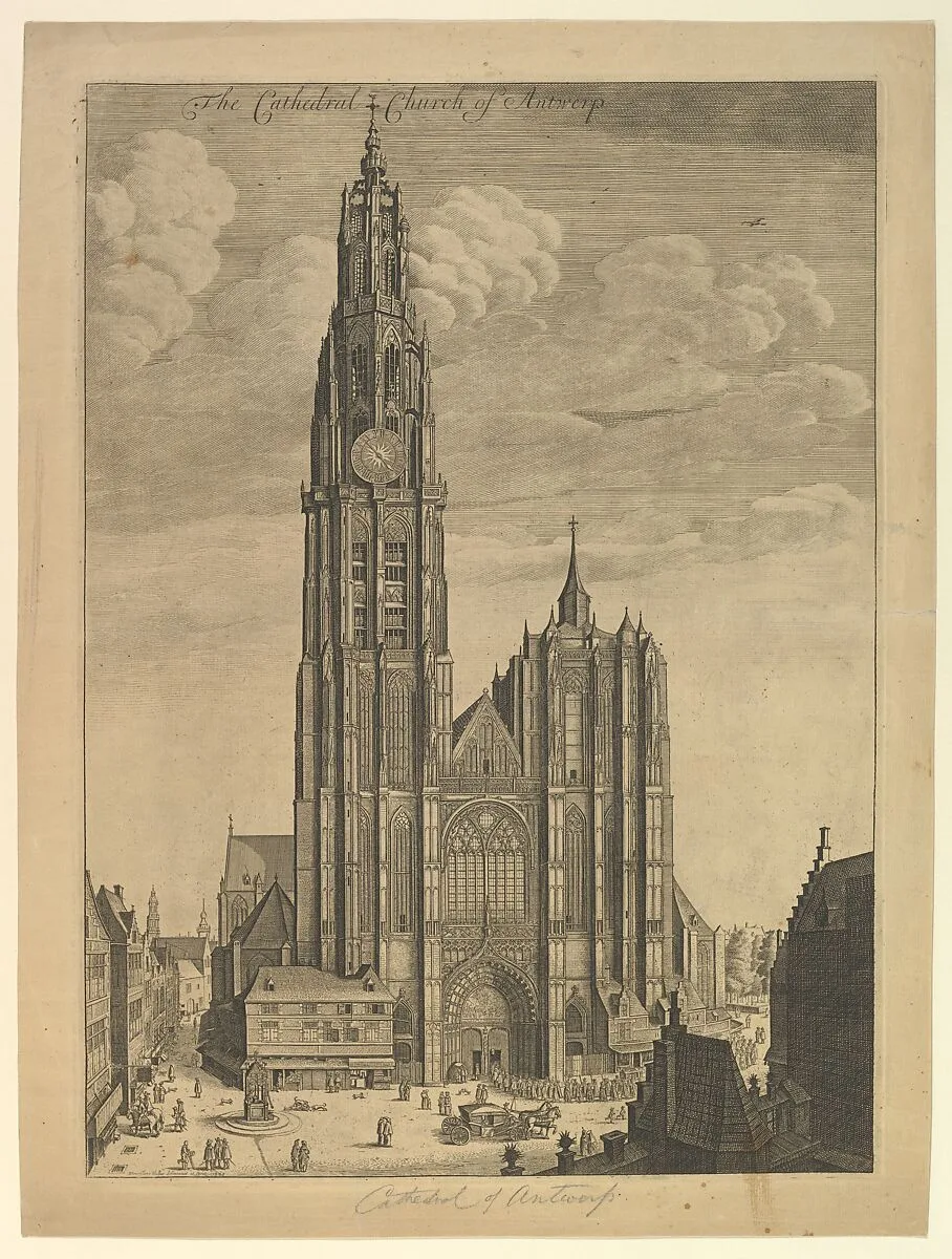 Antwerp Cathedral (Prospectvs Tvrris Ecclesiæ Cathedralis) — Wenceslaus Hollar