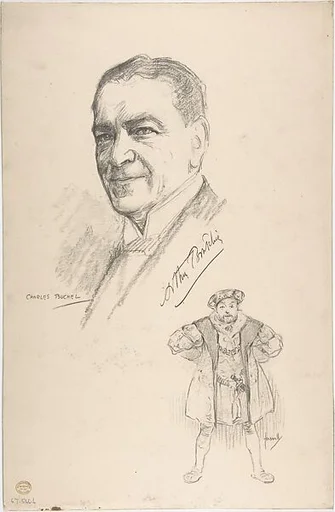 Portrait Head of the actor Arthur Bourchier, also shown full-length in costume