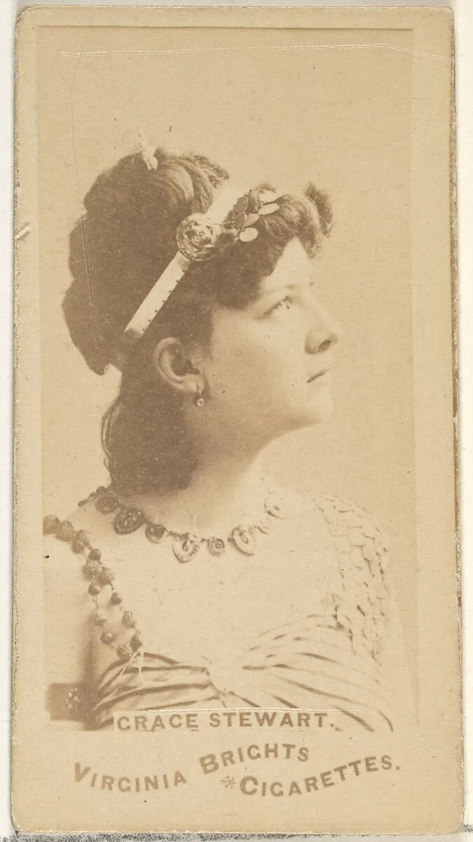 Grace Stewart, from the Actors and Actresses series (N45, Type 1) for Virginia Brights Cigarettes — Allen & Ginter