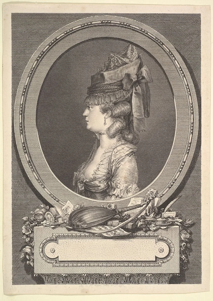 Portrait of Adrienne-Sophie Marquise de *** — Augustin de Saint-Aubin
