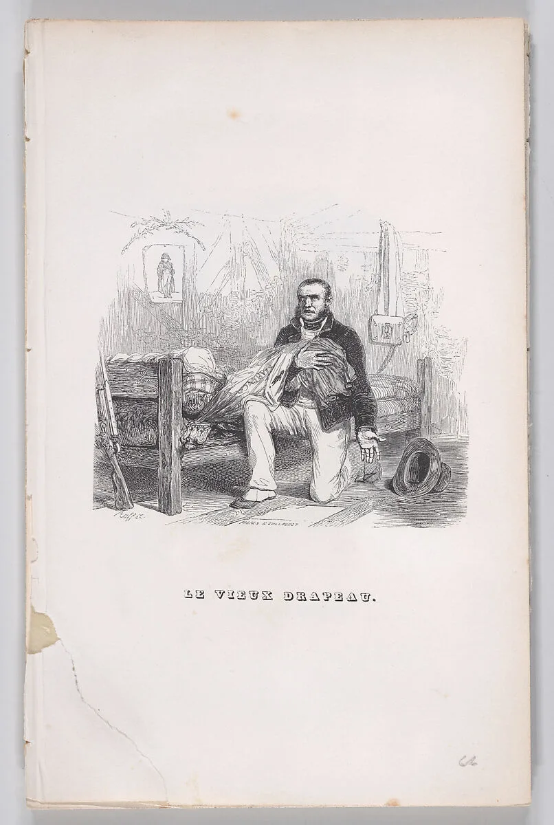 "The Old Flag" from The Complete Works of Béranger — Auguste Raffet|Fournier & Perrotin|J. J. Grandville|Eugène Guillaumot|Lacoste, Paris|Pierre Jean de Béranger