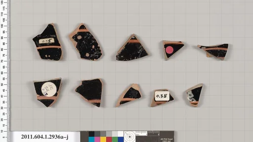 Terracotta fragments of kylikes (drinking cups)