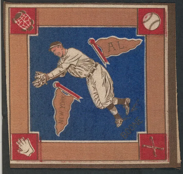 Luke Boone, New York, American League from Baseball Players Felt Blanket series (B18) — Unknown