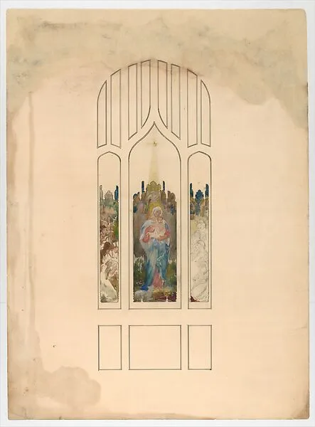 Design for a window, Madonna and child — Louis C. Tiffany|Tiffany Studios|Tiffany Glass Company|Tiffany Glass and Decorating Company