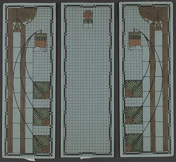 Design for a three-part window in the style of Mackintosh — Dard Hunter