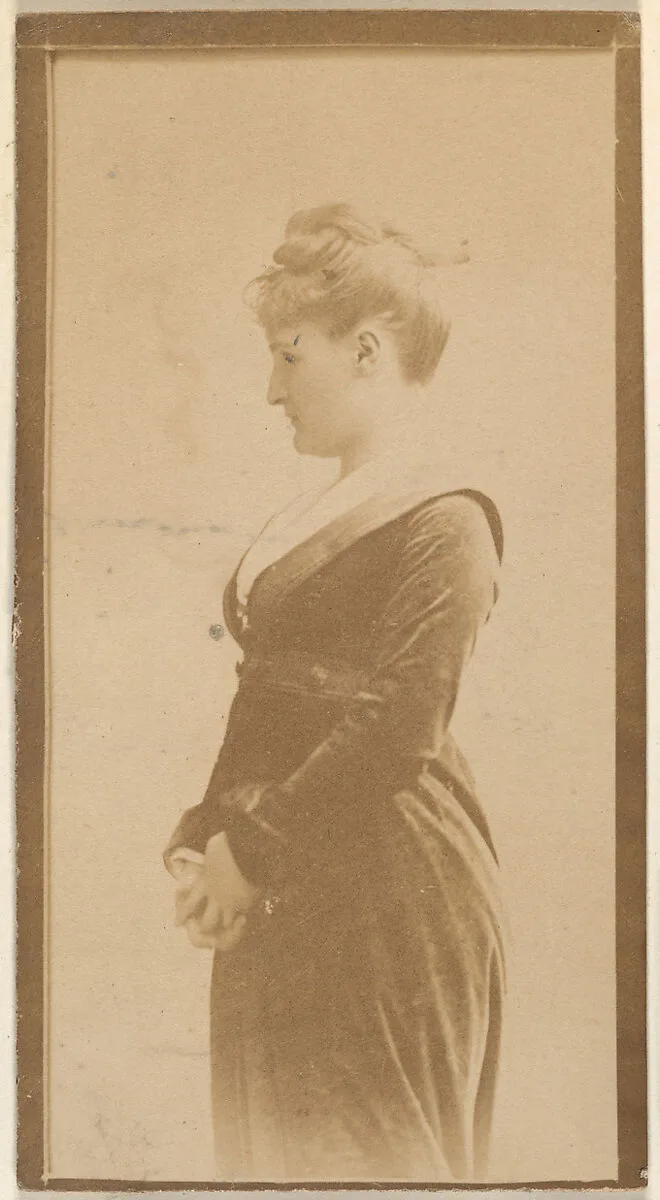 Actress standing in profile, from the Actresses series (N668) — Unknown