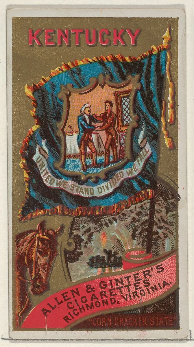 Kentucky, from Flags of the States and Territories (N11) for Allen & Ginter Cigarettes Brands — Allen & Ginter