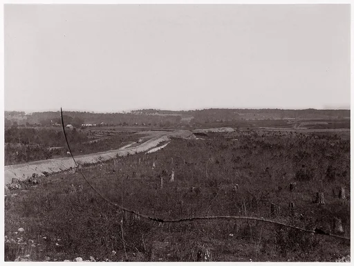 [Landscape with Distant View of Earthwork Fortifications]
