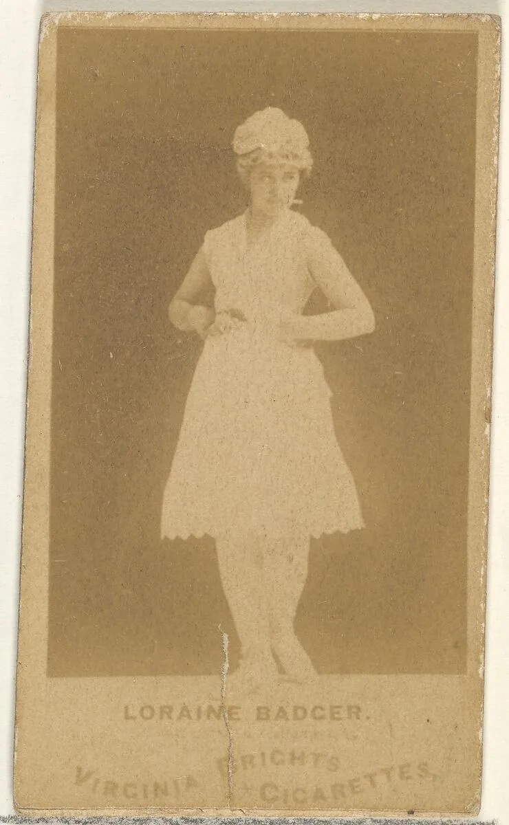 Loraine Badger, from the Actors and Actresses series (N45, Type 1) for Virginia Brights Cigarettes — Allen & Ginter