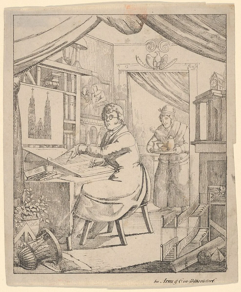 An Architect in His Studio — Anonymous, German, 19th century|Arnz & Co., Düsseldorf