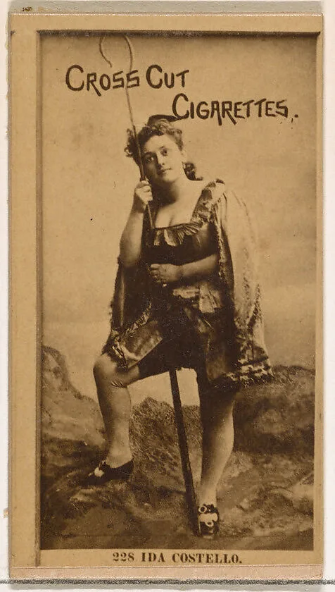 Card Number 228, Ida Costello, from the Actors and Actresses series (N145-2) issued by Duke Sons & Co. to promote Cross Cut Cigarettes — W. Duke, Sons & Co.