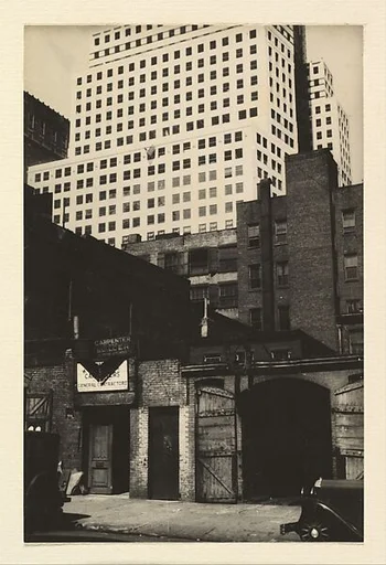 Chrysler Building with Old Houses