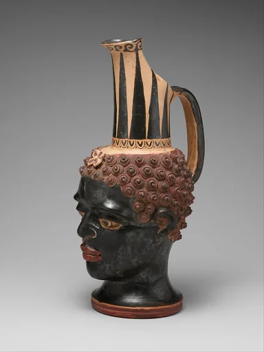 Terracotta vase in the form of a Black African youth's head