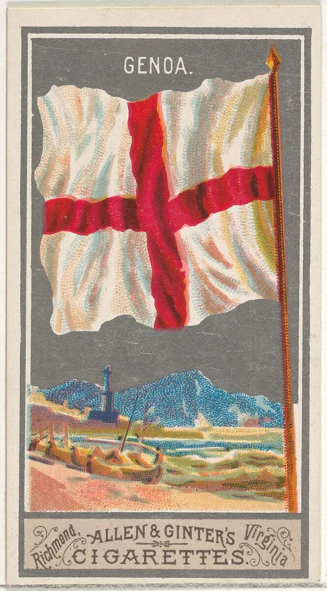 Genoa, from the City Flags series (N6) for Allen & Ginter Cigarettes Brands — Allen & Ginter