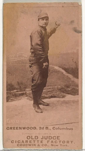 William F. "Bill" Greenwood, 2nd Base, Cleveland, from the Old Judge series (N172) for Old Judge Cigarettes
