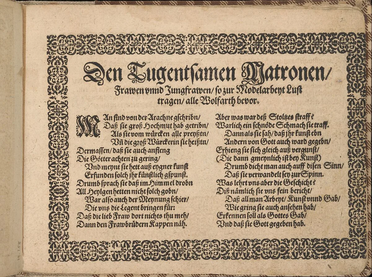 New Künstlichs Modelbuch (Page 2 recto) — Bernhard Jobin