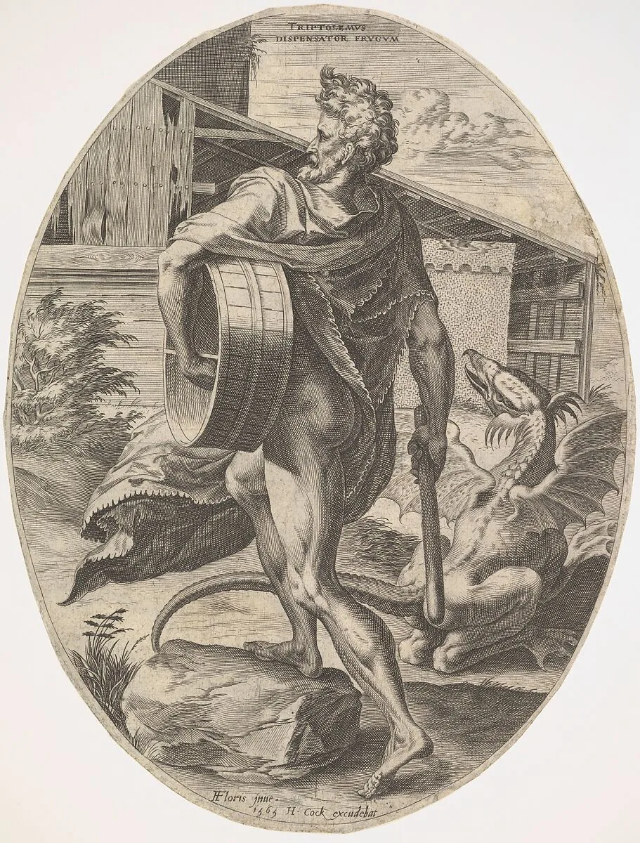 Triptolemus from The Rural Gods — Cornelis Cort|Frans Floris I