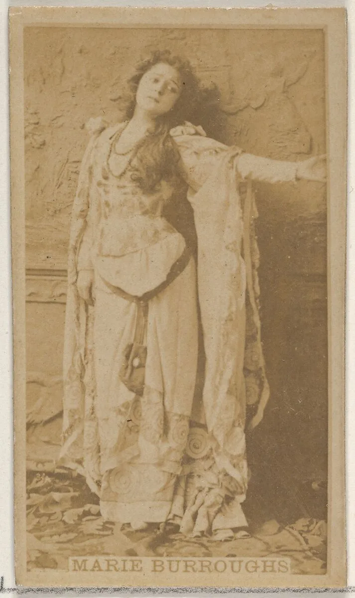 Marie Burroughs, from the Actors and Actresses series (N45, Type 8) for Virginia Brights Cigarettes — Allen & Ginter