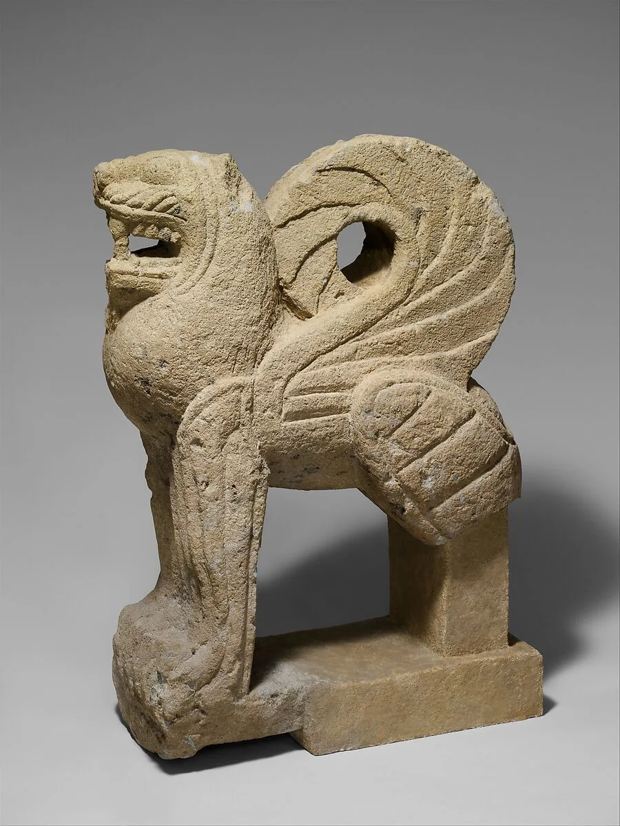 Nenfro statue of a winged lion — Unknown