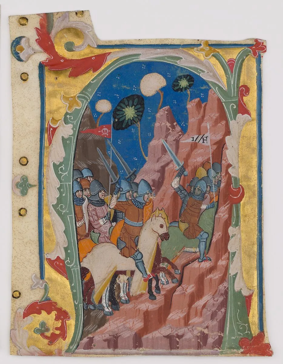 Initial A with the Battle of the Maccabees — Unknown