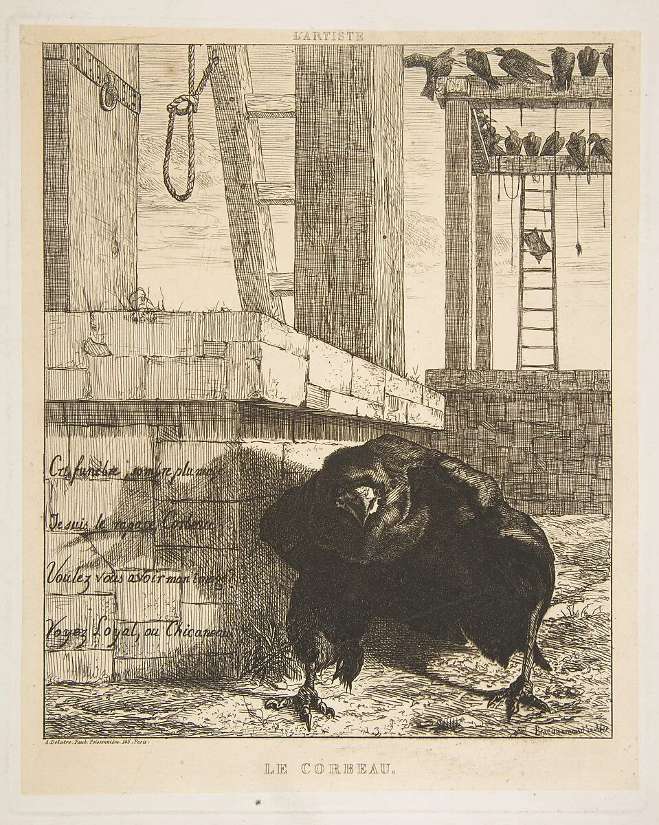 Le Corbeau, from "L'Artiste" — Auguste Delâtre|Félix Bracquemond