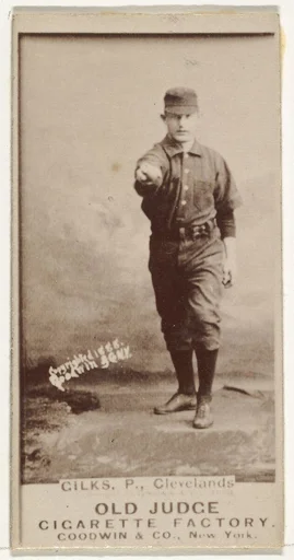 Robert James "Bob" Gilks, Pitcher, Cleveland, from the Old Judge series (N172) for Old Judge Cigarettes