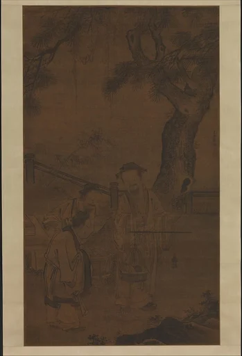 明 郭詡 稱書圖 軸|Weighing Books