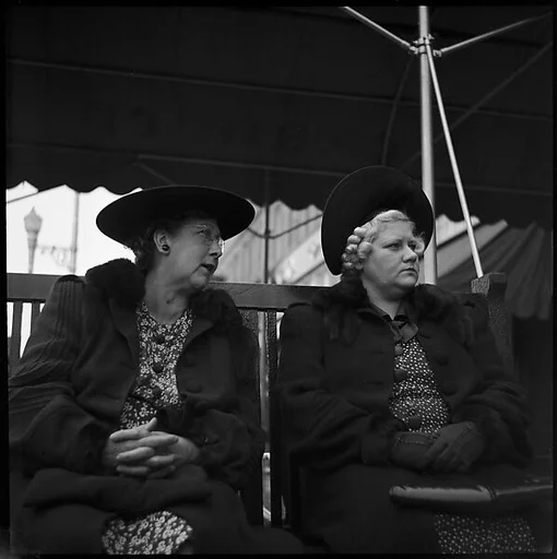 [Two Women Seated on Bench, Florida]