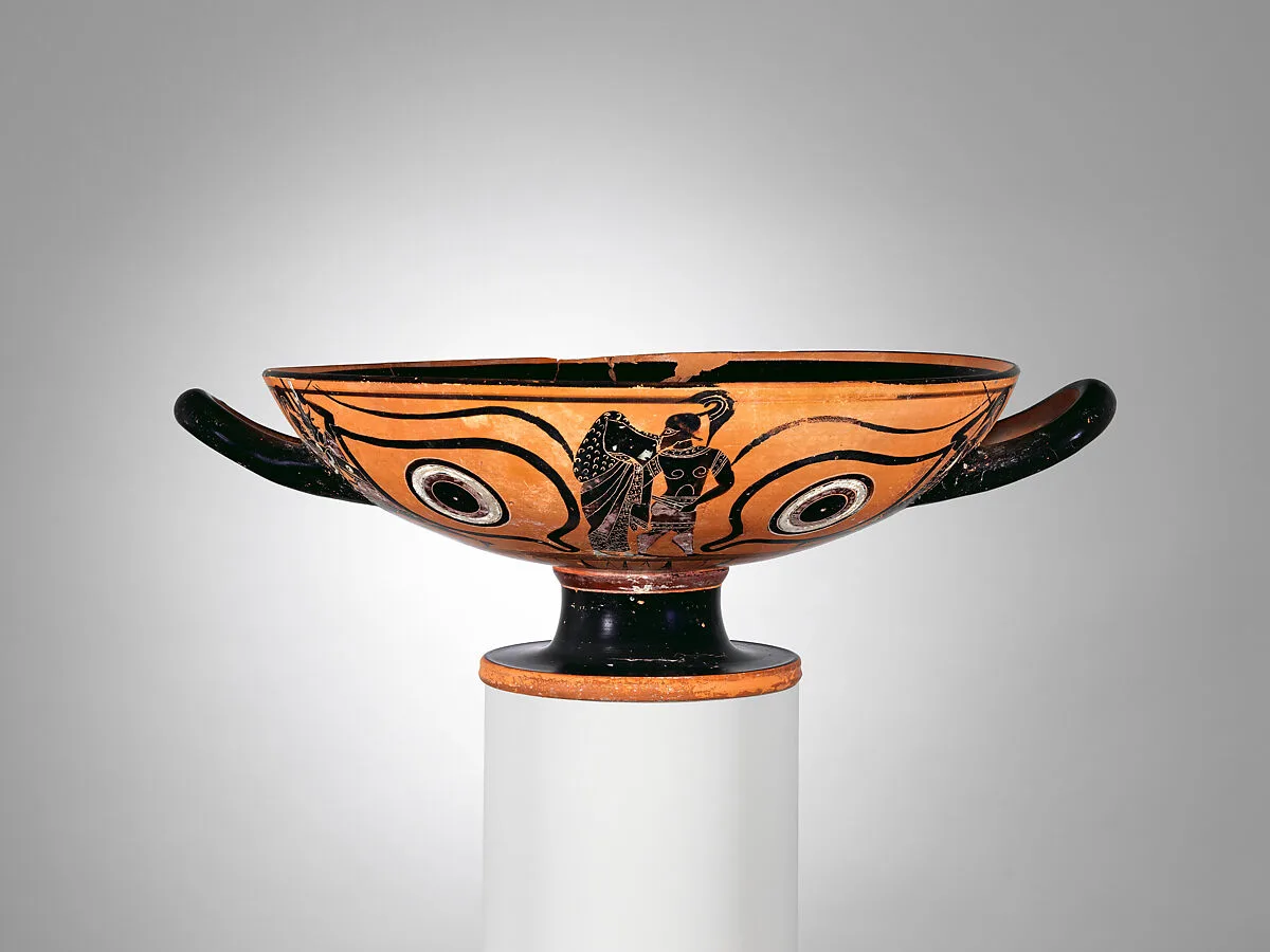 Terracotta kylix: eye-cup (drinking cup) — Unknown