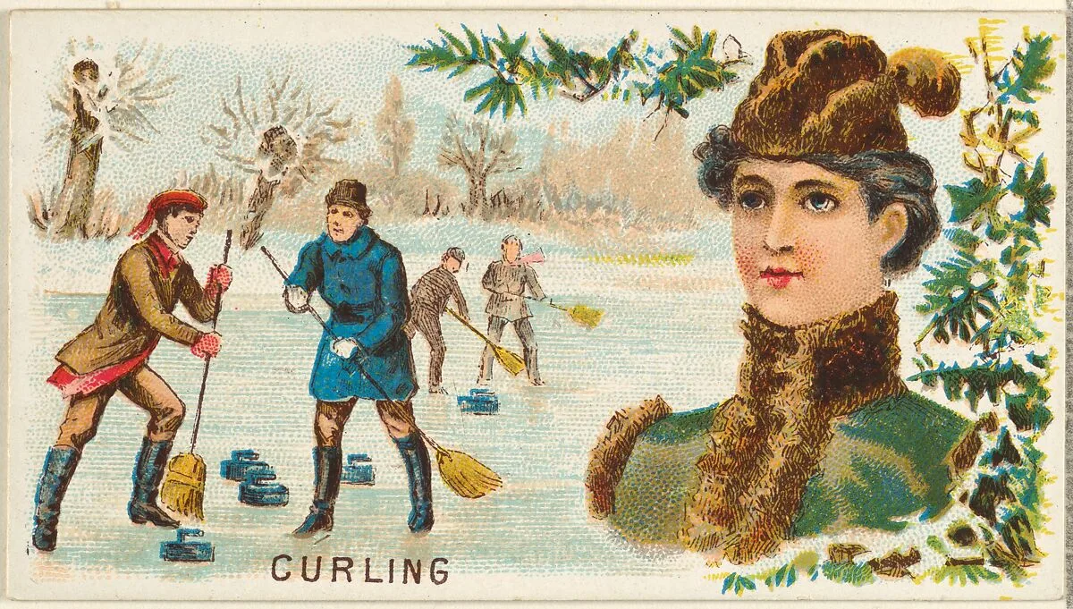 Curling, from the Games and Sports series (N165) for Old Judge Cigarettes — Goodwin & Company