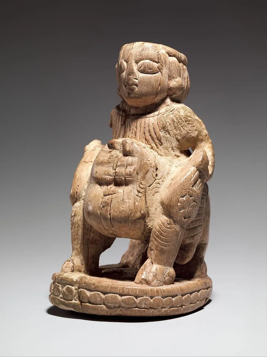 Carved Figural Chess Piece or Container — Unknown