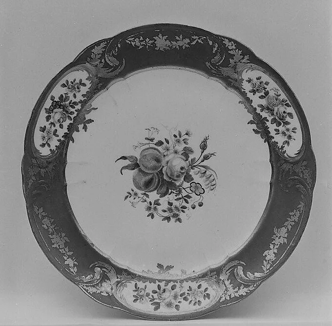 Plate (Assiette à palmes) (1 of 102) (part of a service) — Sèvres Manufactory|Guillaume Noël|Etienne-Gabriel Girard