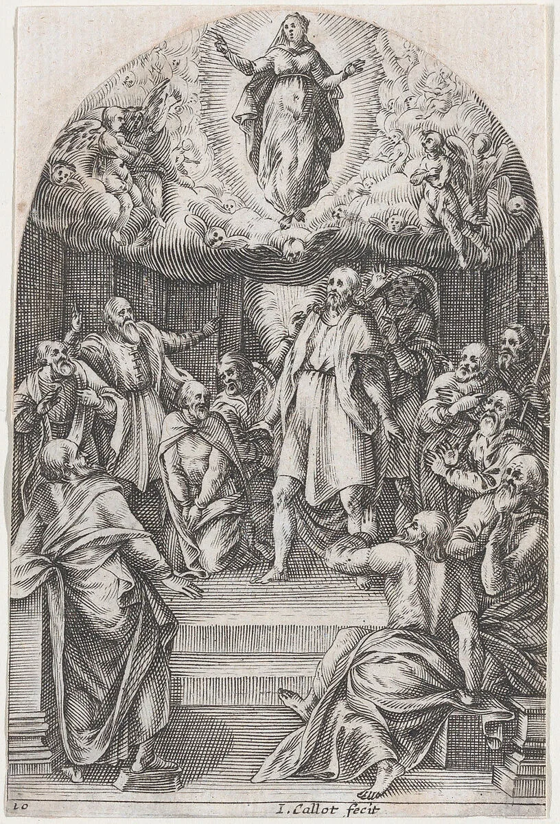The Assumption, plate 10 from "Les Tableaux de Rome, Les Eglises Jubilaires" (The Paintings of Rome, The Churches Jubilee) — Jacques Callot|Girolamo Muziano