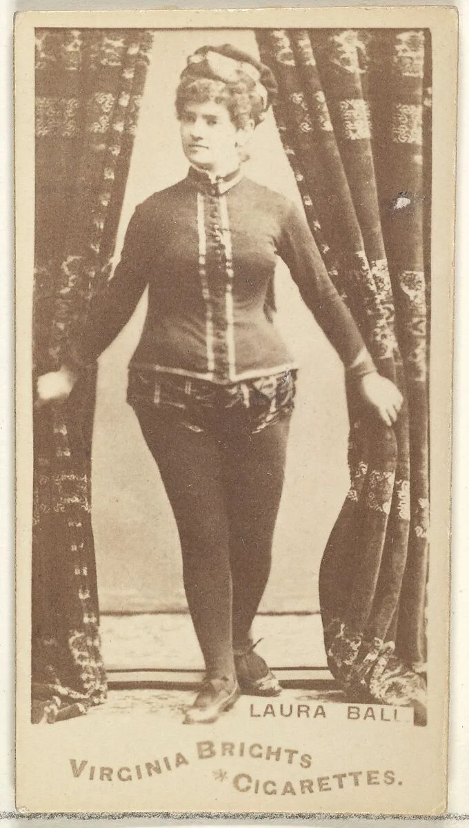 Laura Ball, from the Actors and Actresses series (N45, Type 1) for Virginia Brights Cigarettes — Allen & Ginter