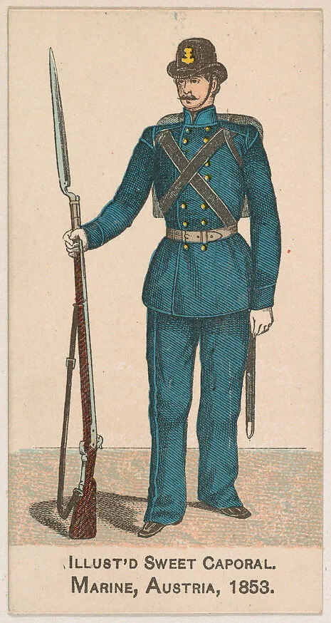 Marine, Austria, 1853, from the Military Series (N224) issued by Kinney Tobacco Company to promote Sweet Caporal Cigarettes — Kinney Brothers Tobacco Company