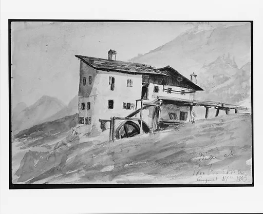 Mill at Pontresina (from Switzerland 1869 Sketchbook)